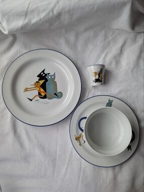 Richard Ginori Italy Pinocchio Porcelain Child's Dining Set Vintage